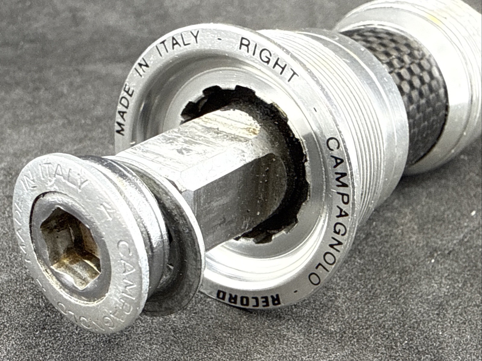 Vintage Campagnolo RECORD English BSA ISO 102mm Bottom Bracket WITH BOLTS!