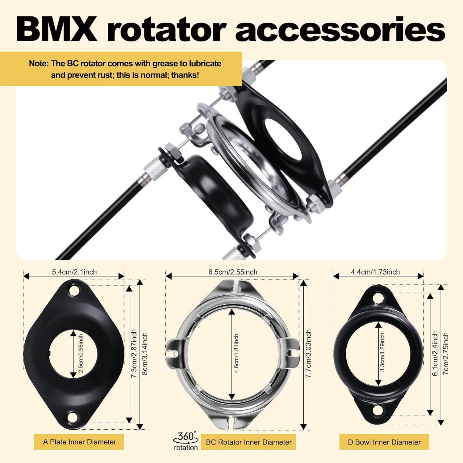 BMX Bike Gyro Brake Cables Front + Rear (Upper As shown in the figure, black