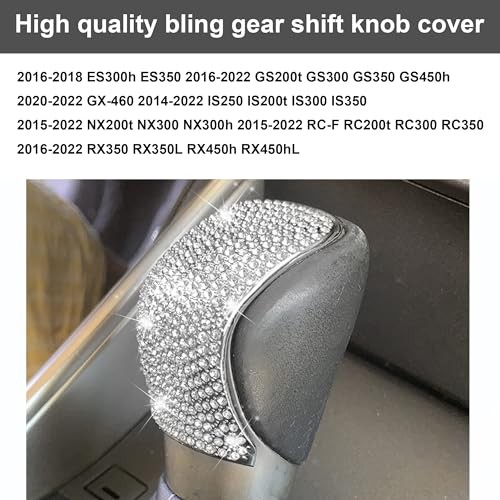 Bling Shifter Gear Lever Accessories Fit for Lexus 16-18 ES350 15-22 White