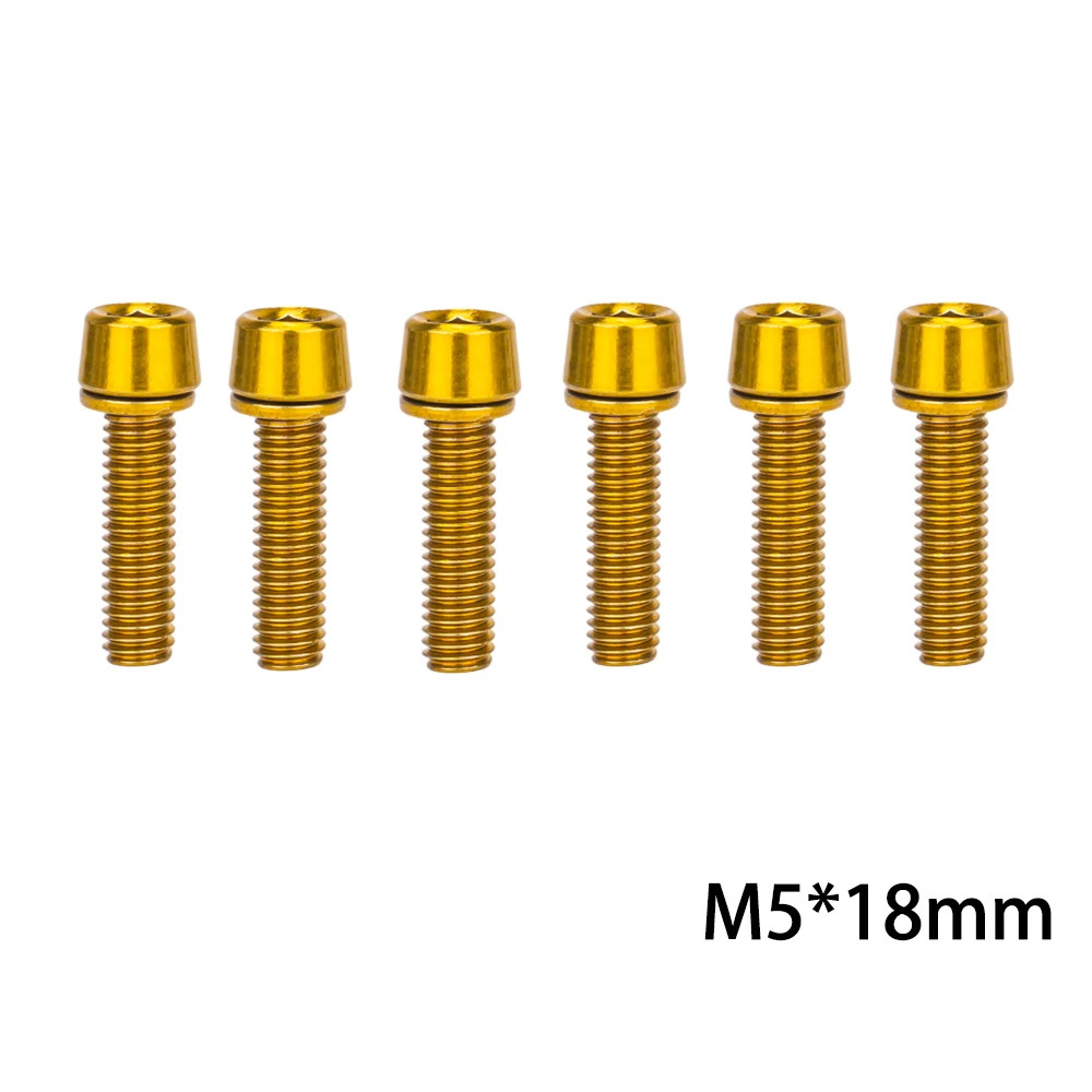 6PCS Bike Stem Bolts M5 M6 Handlebar Stem Screws with Washers MTB Road Bike