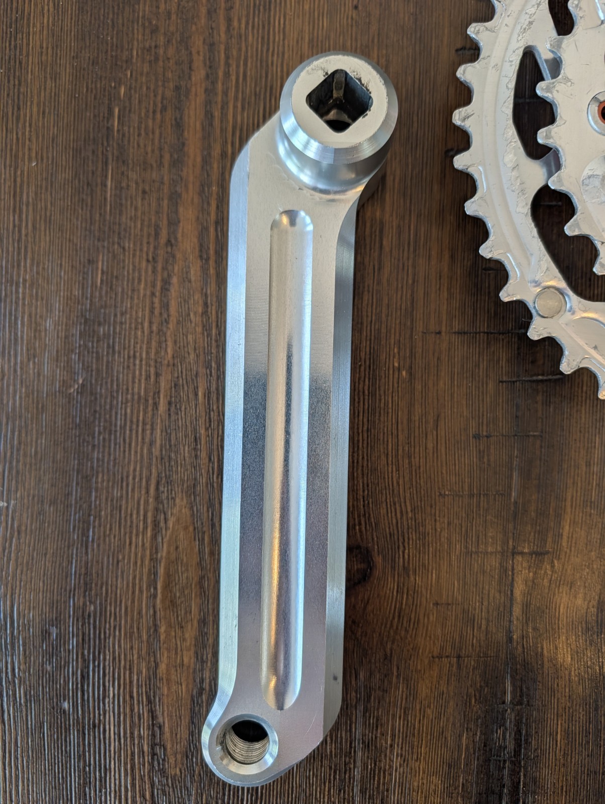 Caramba Double Barrel CNC Aluminum Crank Arms 175 94/58 BCD Silver Red Retro