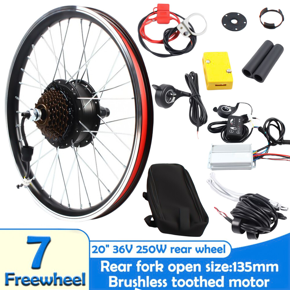 20 inch LED Rear Wheel Motor Hub Electric Bicycle E-Bike Conversion Kit 36V 250W