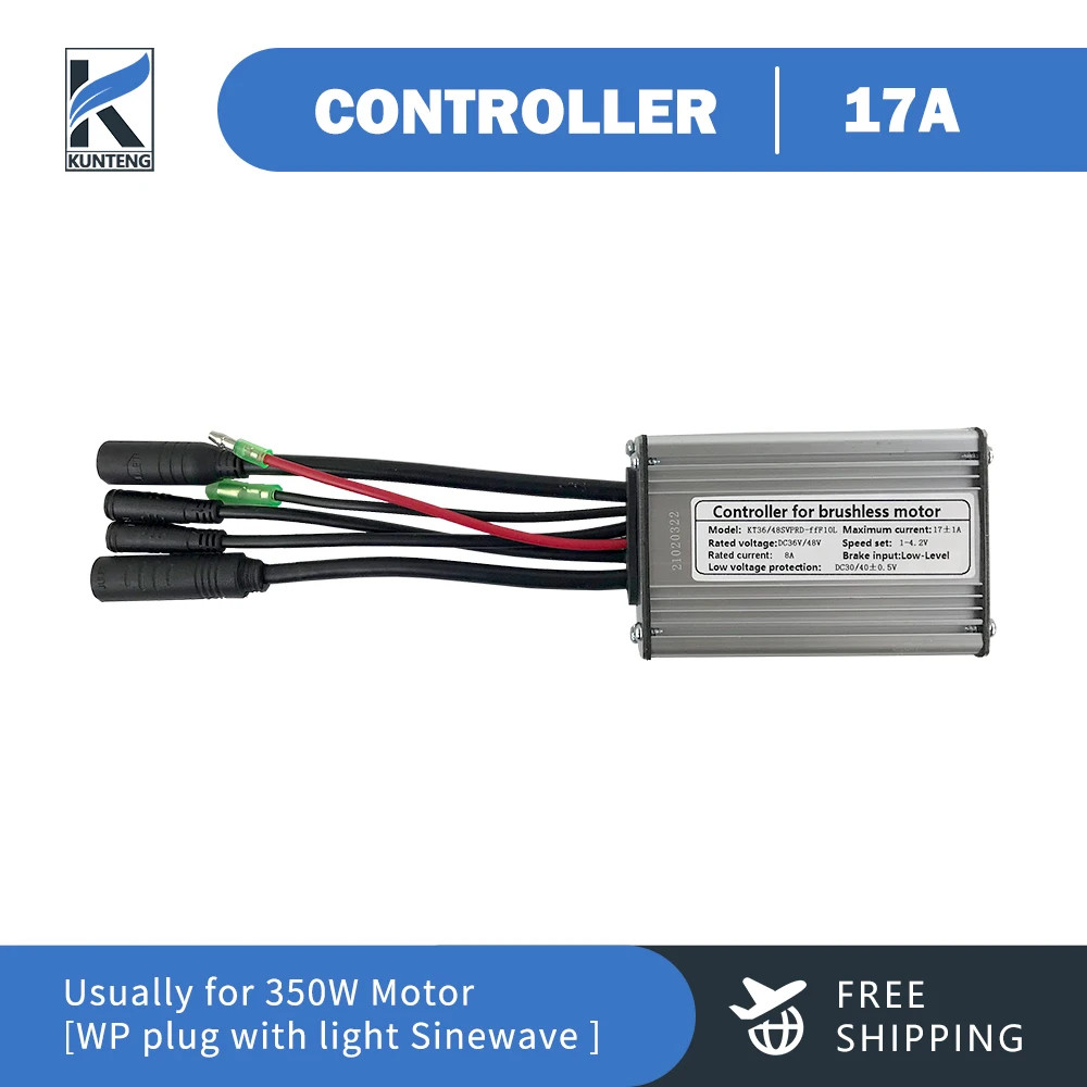 Electric Bicycle Controller 36V 48V 250W-1000W Sinewave SM/Waterproof Plug
