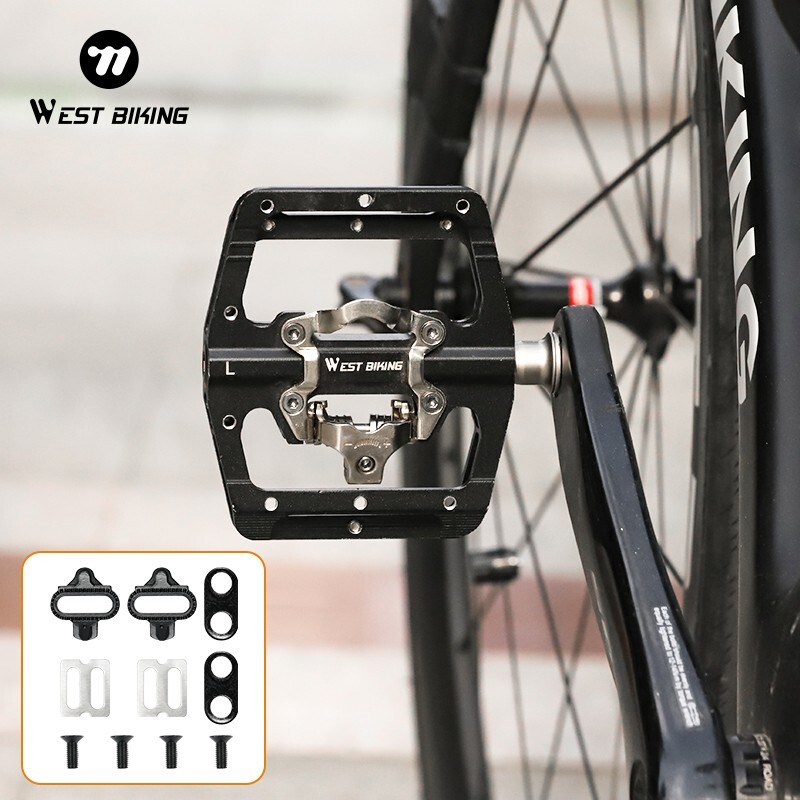 WEST BIKING Aluminum Alloy Bicycle Pedals DU Bearing SPD Bike Clipless Pedals
