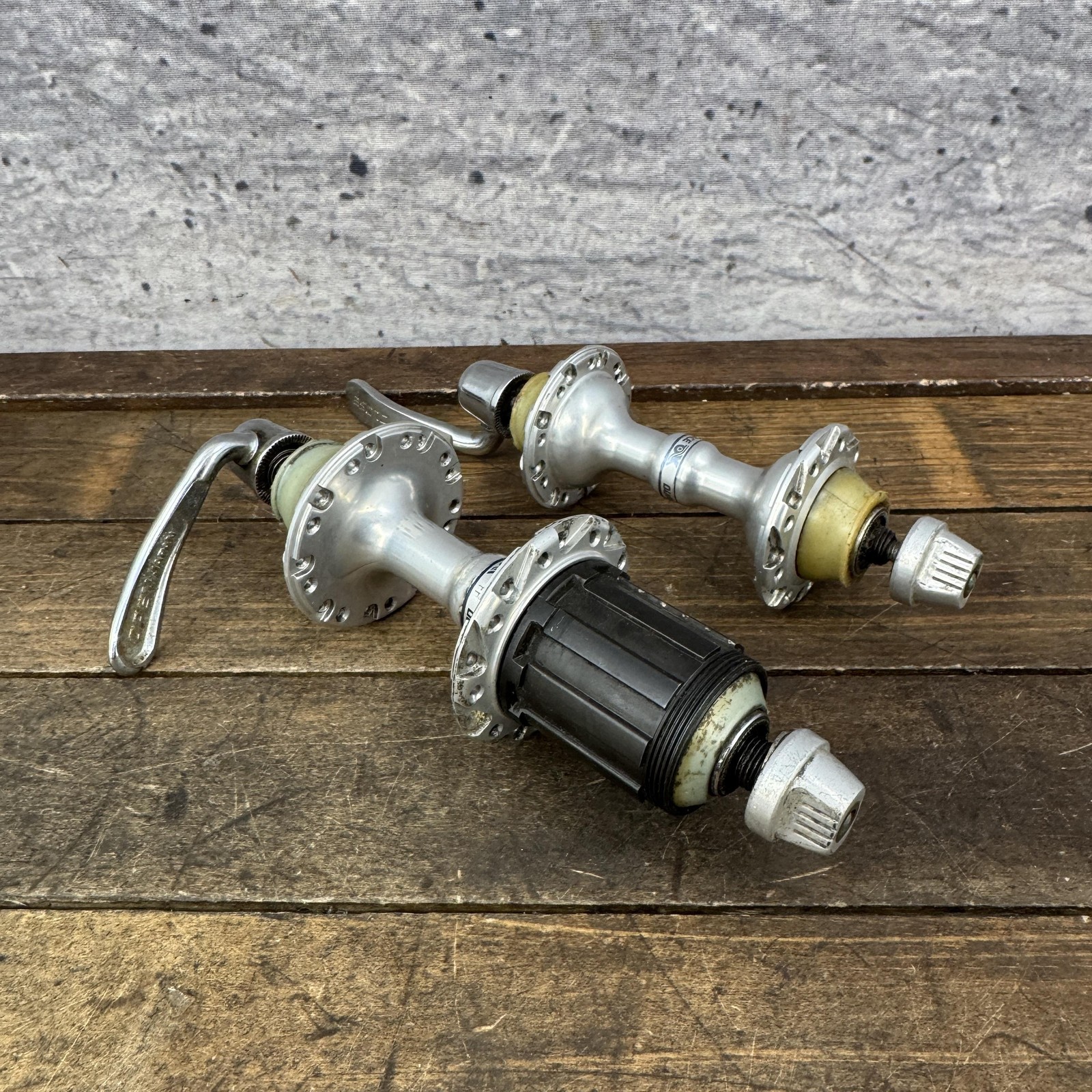 Vintage Shimano Dura-Ace AX Hub Set 7300 Aero 1980s Road Bike Front Rear OX