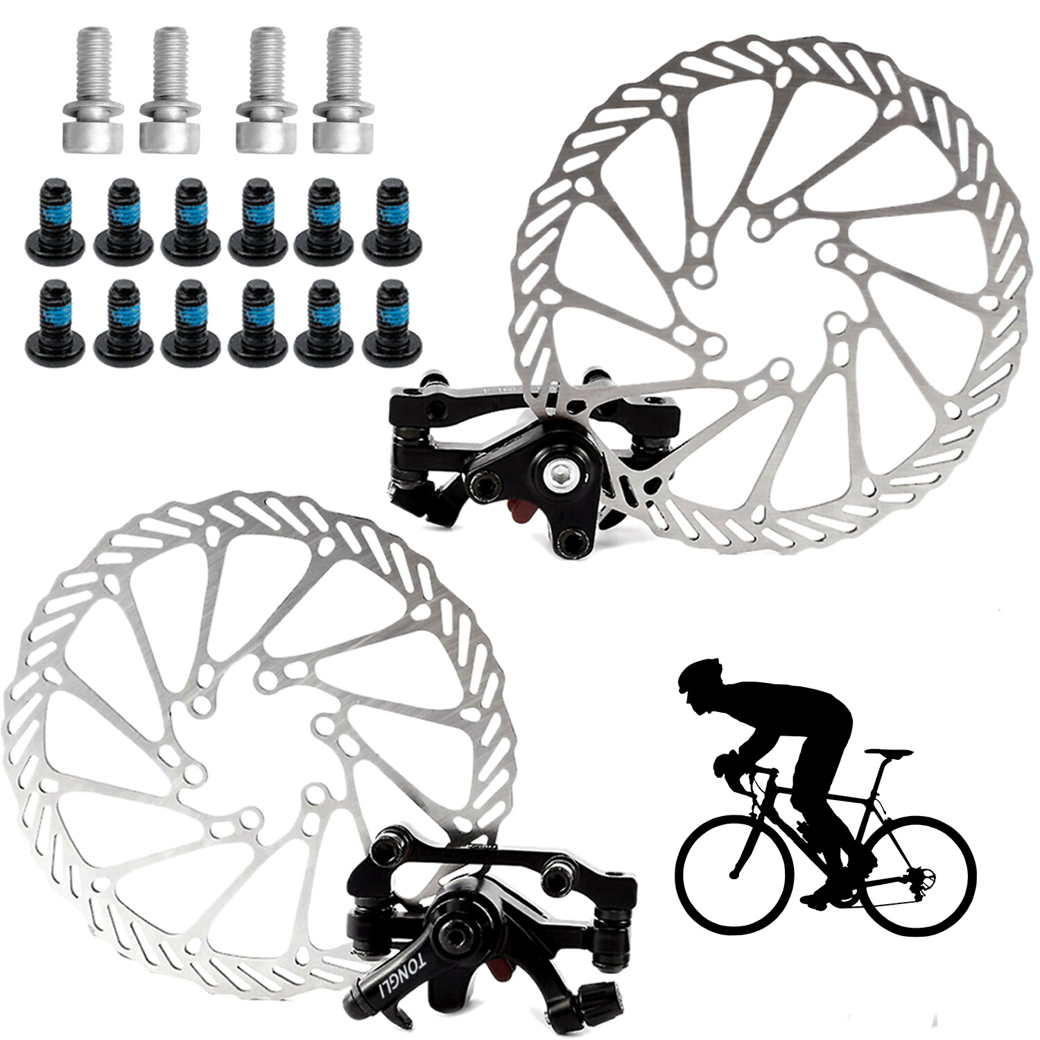 160 mm Bike Disc Brake Front & Rear Disc Rotor Brake Kit for Mountain Bicycle
