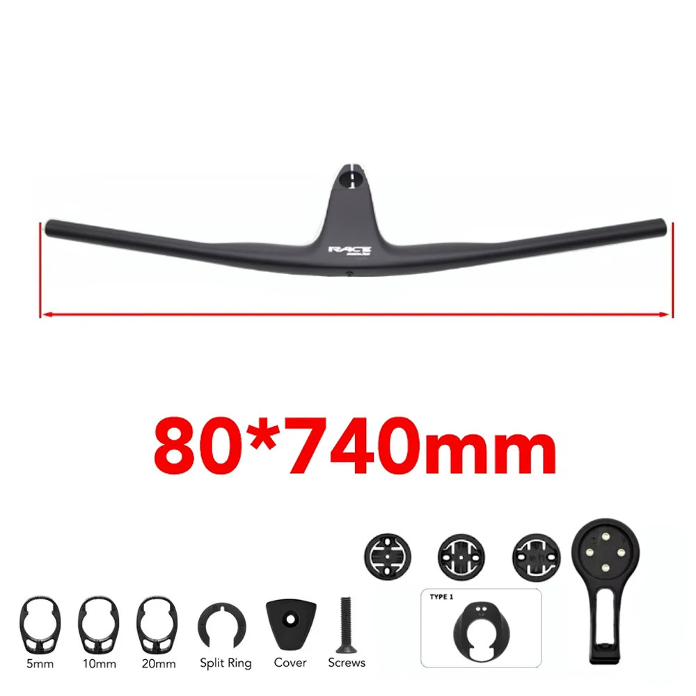 Carbon Fiber Integrated MTB Handlebar -17 Degree Internal Cable 50mm-90mm Stem