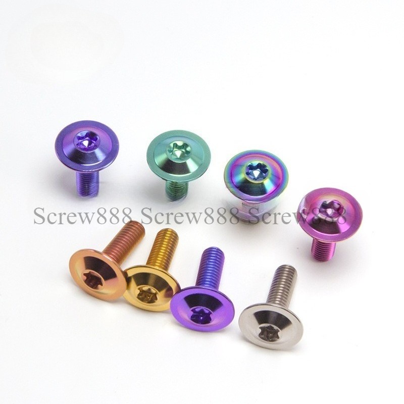 Titanium Bolts M6x10 15 20mm T30 Torx Head Screw Bike Fasteners 2/6pc