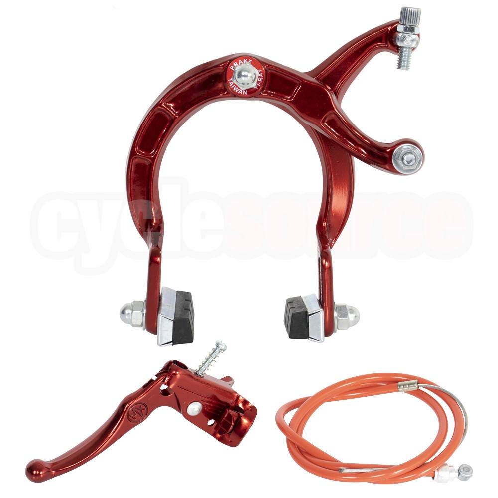 ENIX BMX Brake FRONT & REAR SET Alloy RED Bike Bicycle Caliper Cable Lever