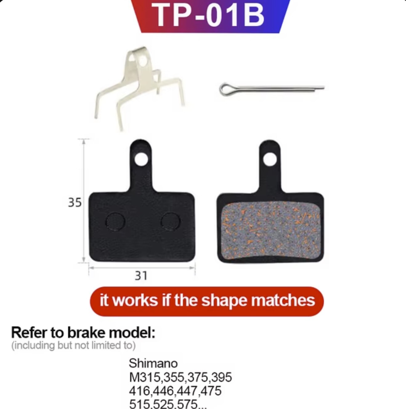 2 Pairs MTB Bike Hydraulic Disc Brake Pads for Shimano, SRAM, & More, Durable
