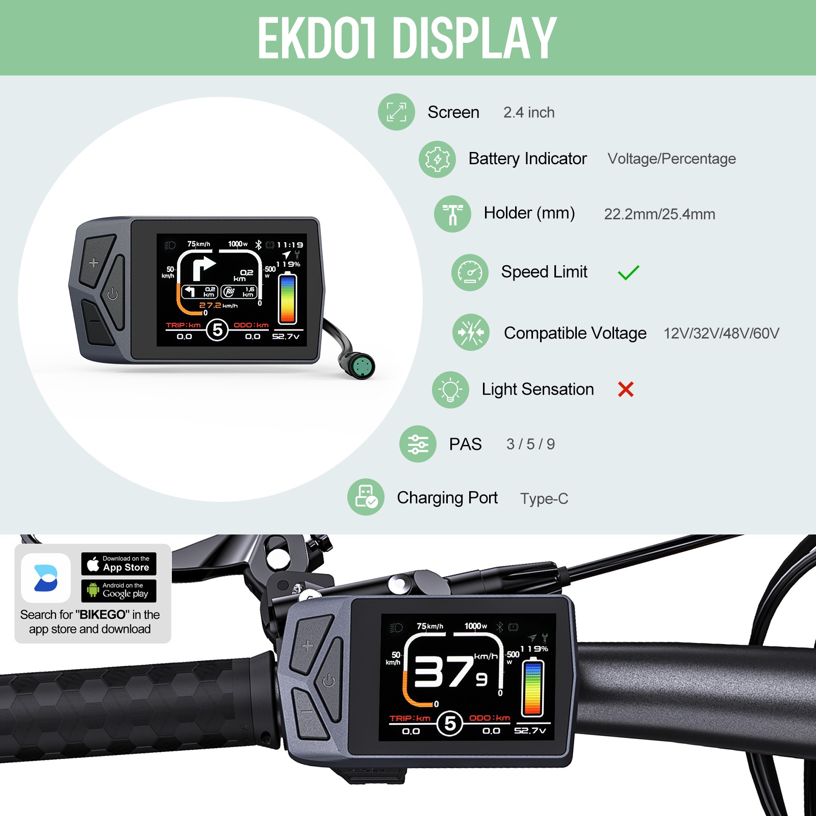 Ebike Display for BAFANG Mid Drive Motor UART Protocol Bicycle