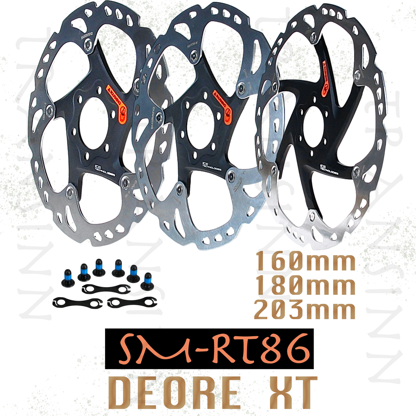 OEM Shimano Deore XT SM-RT86 6 Bolts Disc Brake Rotor Set 160/180/203m Ice-Tec