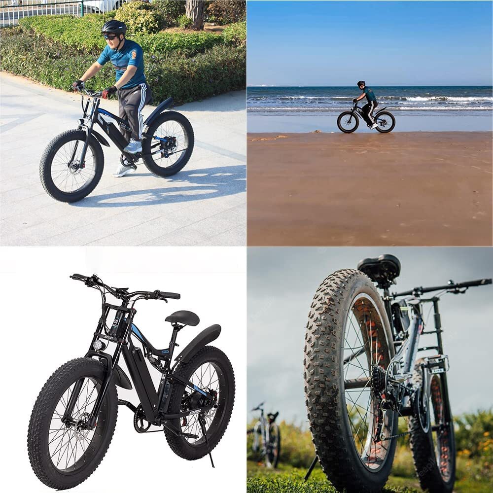 NEW 2023 26″ Downhill Air Fork 180mm Travel Beach Electric MTB Bike 4.0 Fat Tire