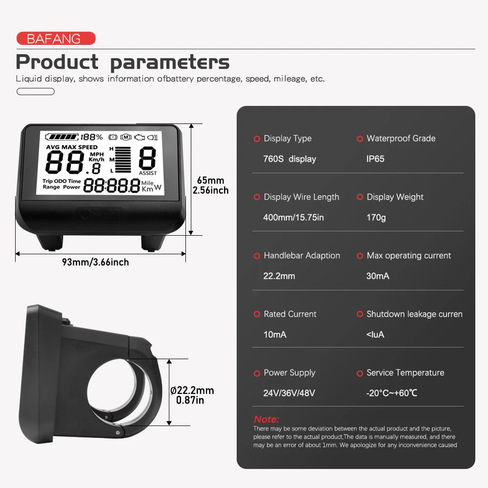 BAFANG 760S LCD Display UART Protocol for BBS01 BBS02B BBSHD Mid Drive Motor
