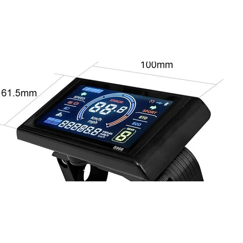 24-52VS966LCD ABS IP65 E-Bike Scooter Display Multi-func Waterproof EasyInstall.