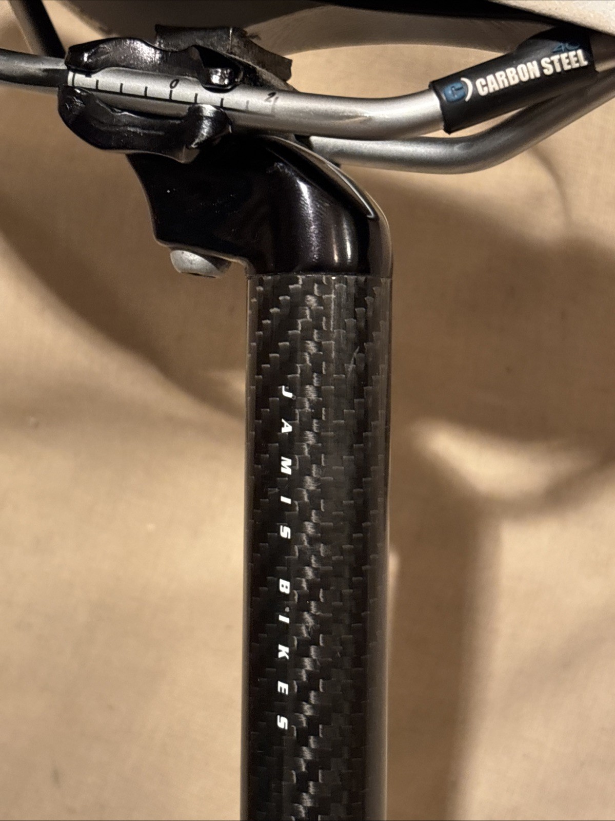 Vintage Selle San Marco Carbon Steel saddle Jamis Bike Carbon Seat-post 27.2mm