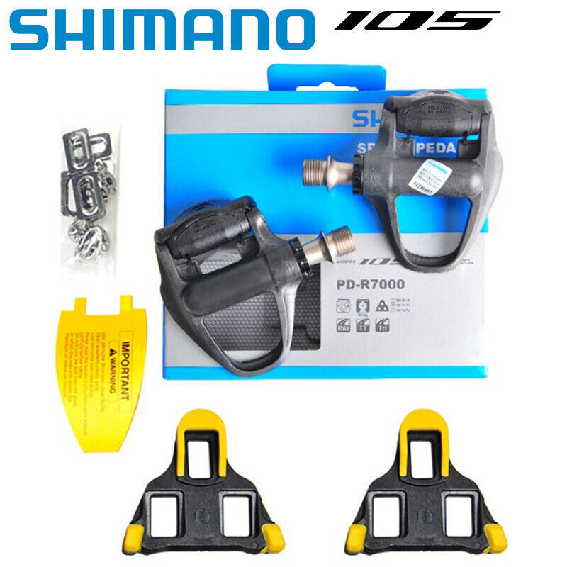 Shimano PD-R7000 Carbon Fiber 9/16″ Clipless Pedals SPD-SL with SH11 6° Cleats