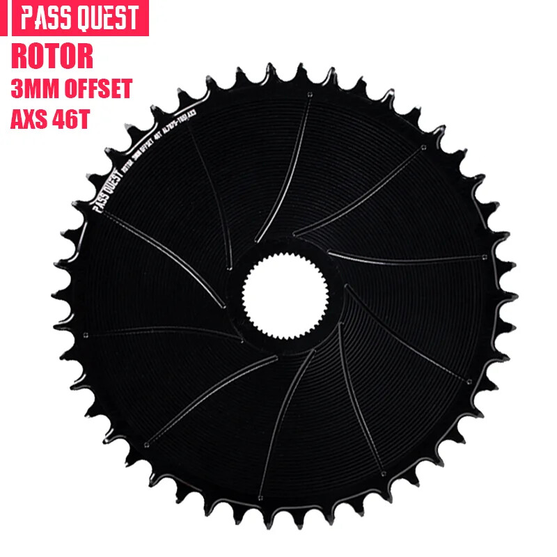 PASS QUEST Rotor Gravel Bike 3mm Offest AERO Round Narrow Wide Chainring