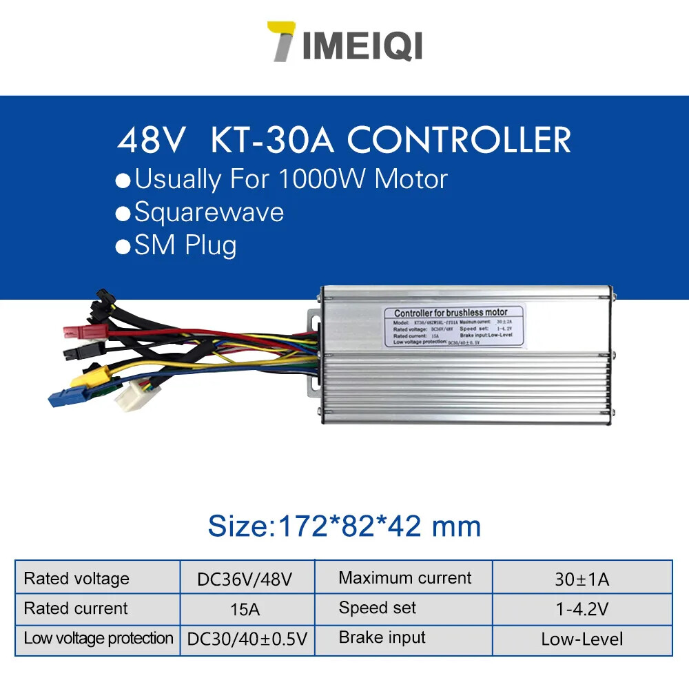 E-bike Controller 48V 1000W 1500W 30A Waterproof Connector with Light Function