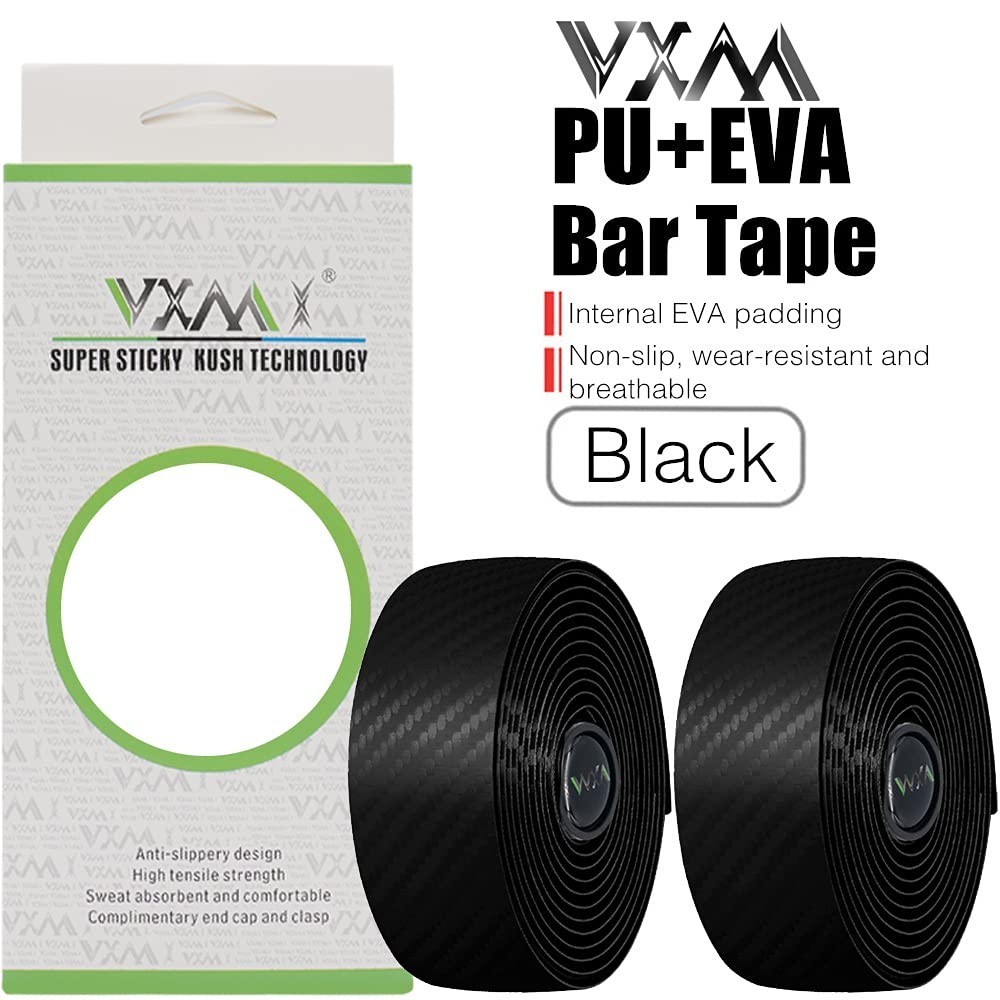 Bicycle Handlebar Tape, Carbon Fiber PU&EVA Road Bike Bar Tape Non-Slip Cycli…