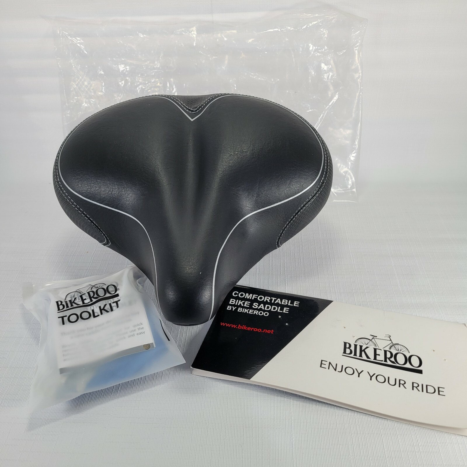Bikeroo Oversize Black Universal Fit Bike Wide Saddle Seat Unisex Adult NEW