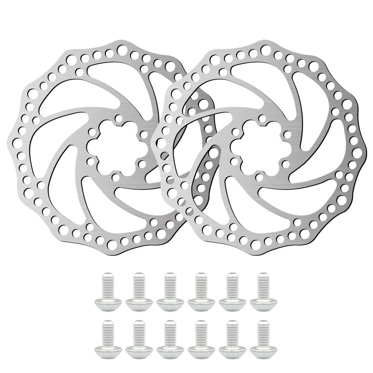 2Pcs 60Mm Disc Brake Rotor Stainless Steel Bike Disc Brake Rotor with 6 Bolts Fi