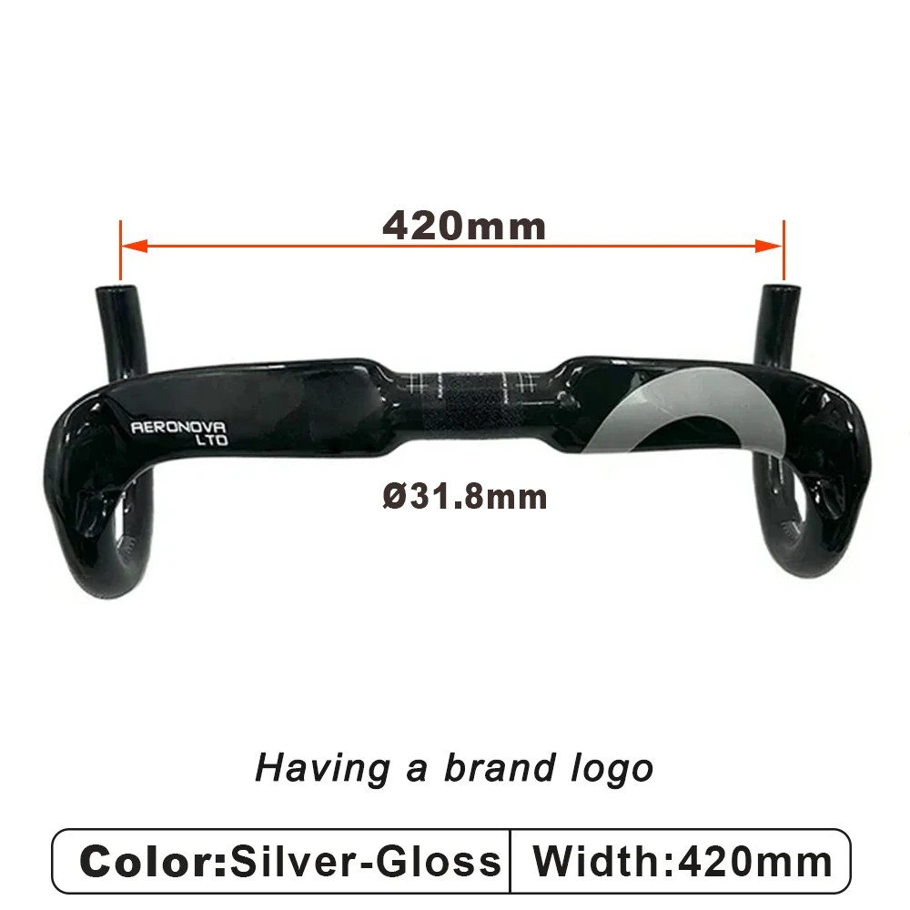Road Bike Carbon Handlebar Bicycle Breaking The Wind Bend Handle 31.8*400-440mm