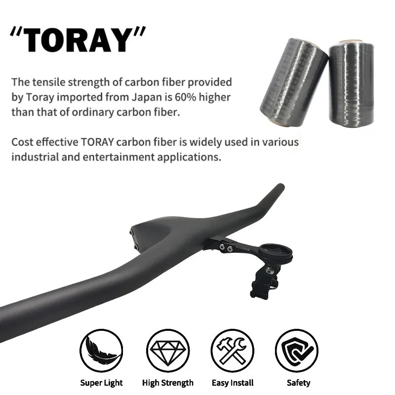 Carbon Fiber XC Mountain Bike Handlebar 10 Degree 28.6mm Clamp 720-780mm