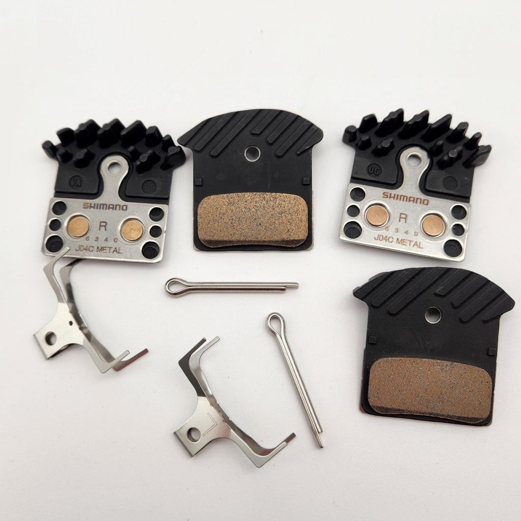Shimano J04C Metal Bicycle Disc Brake Pads – Cooling Fin – 2 Pack – OPEN