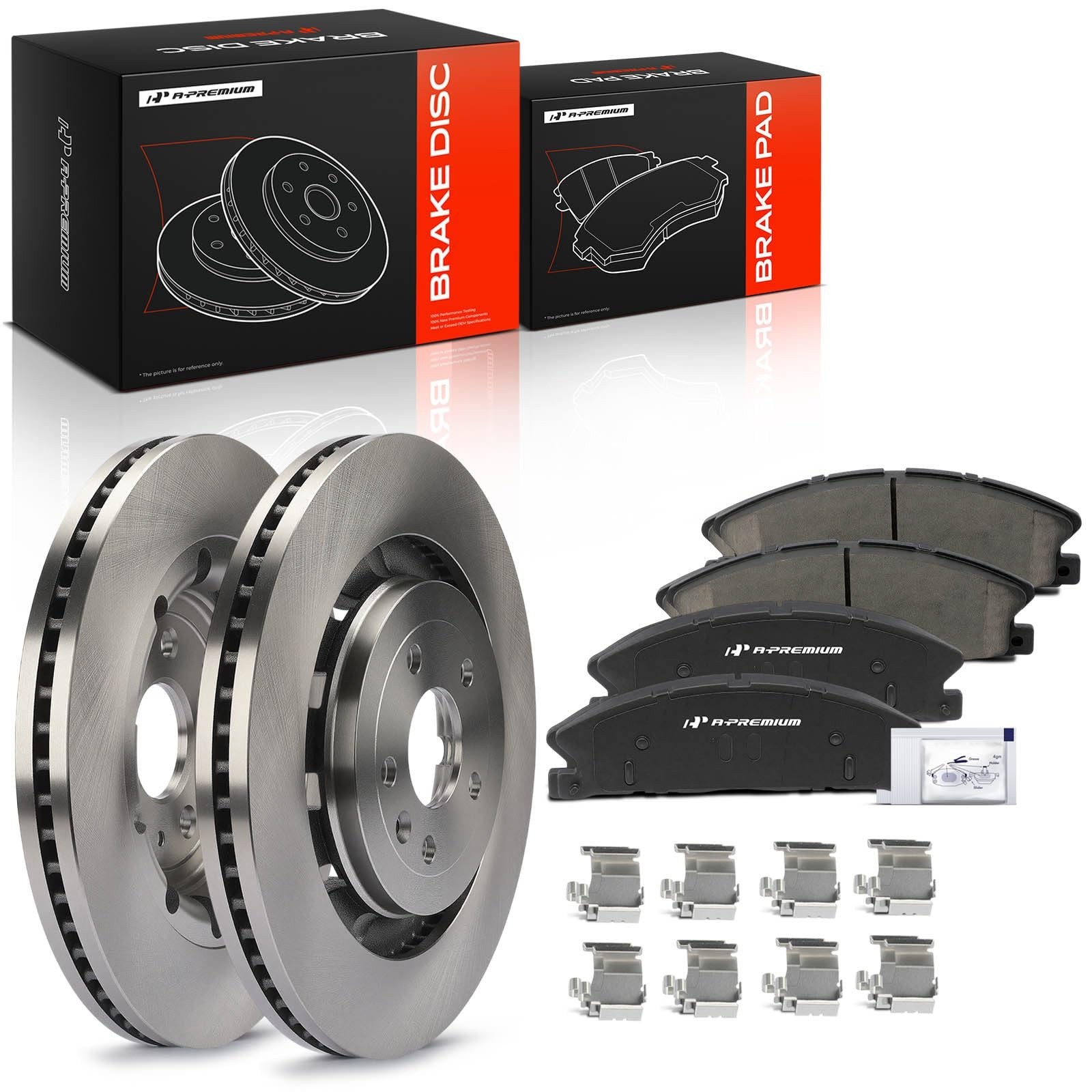 A-Premium 13.86 inch (352mm) Front Vented Disc Brake Rotors + Ceramic Pads Ki…