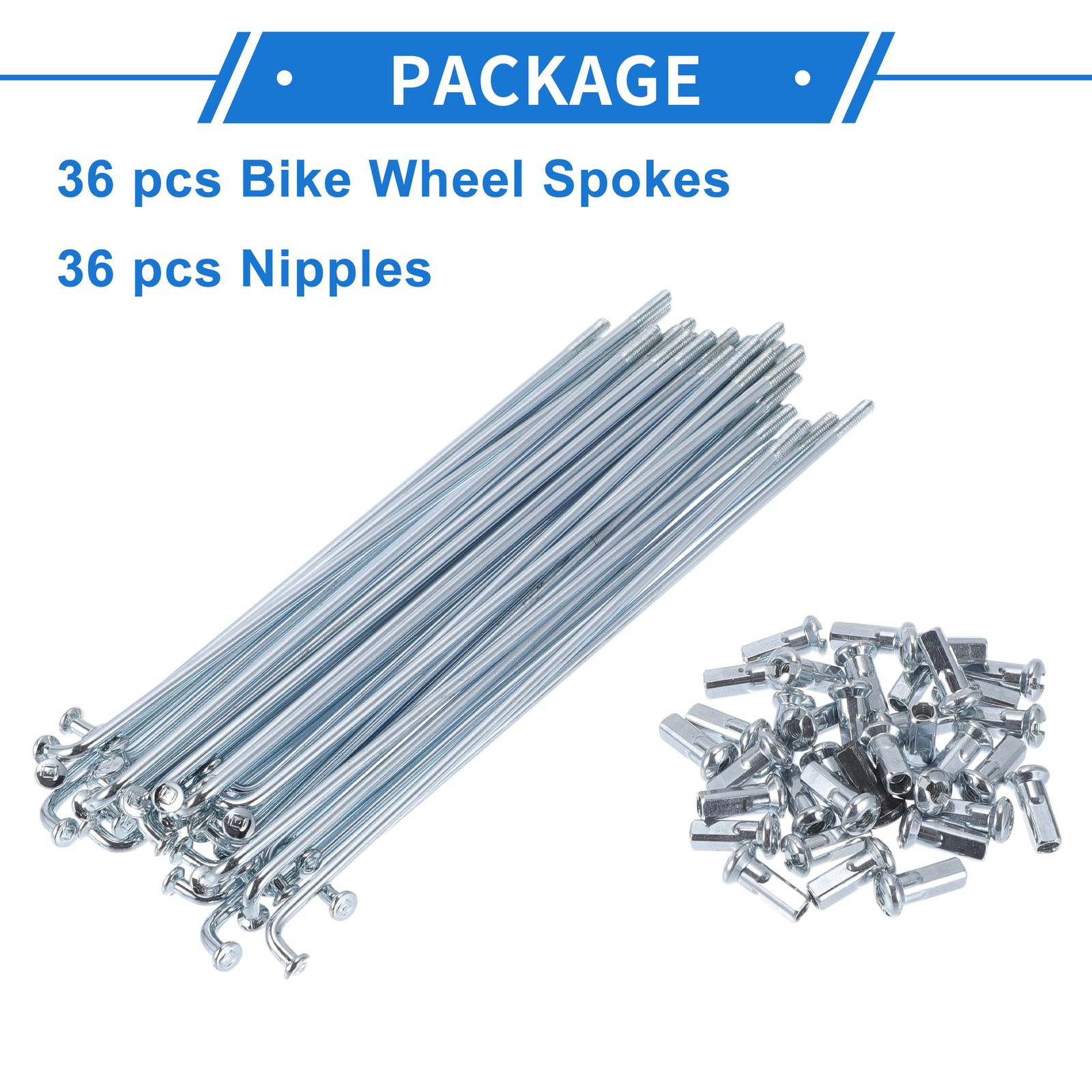 1 Set 12G 125mm Length Bicycle Spokes Nipple Carbon Steel Galvanized Universal