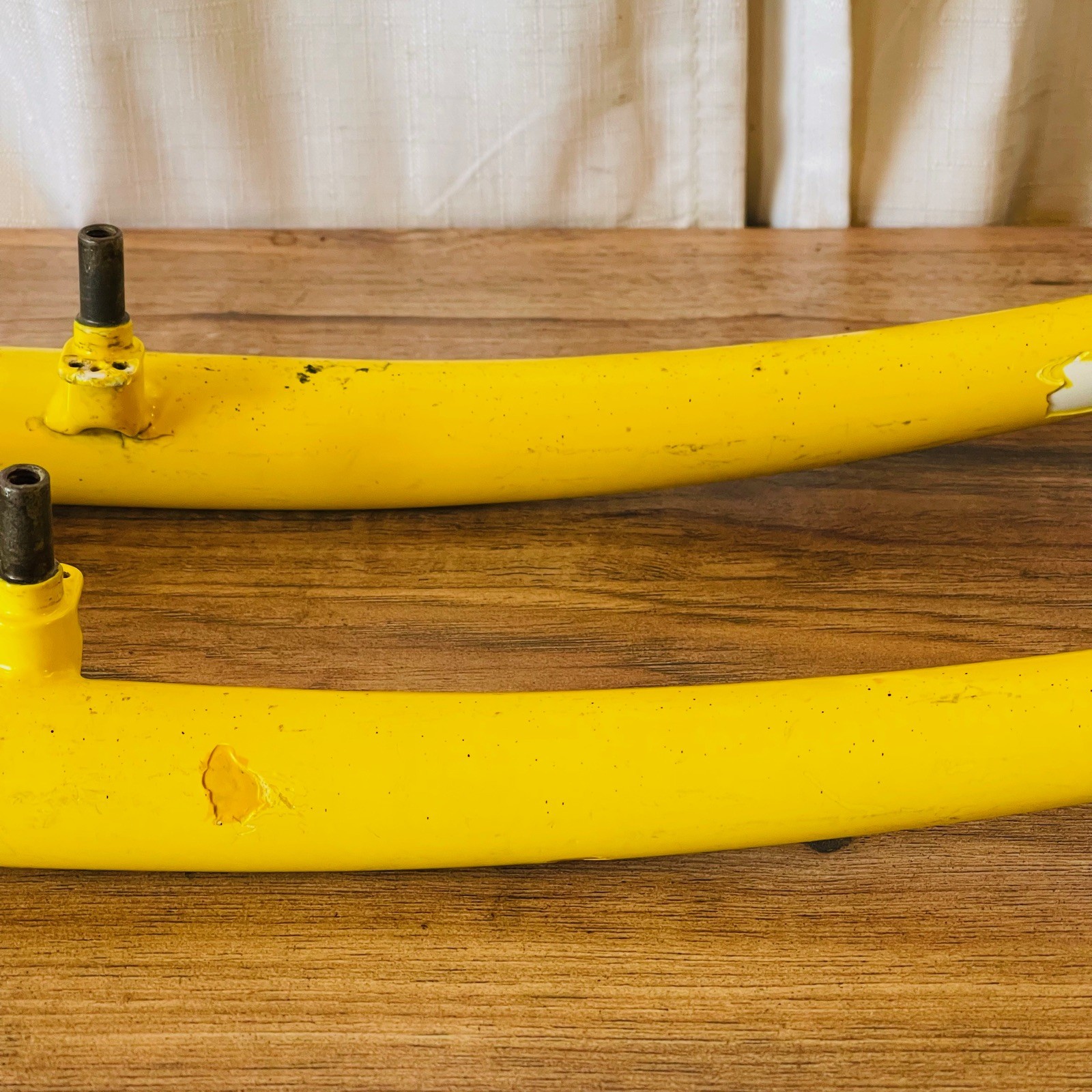 Rare 1-Inch 1″ Fisher MTB Rigid Fork 26 Threadless 120mm 395mm Yellow