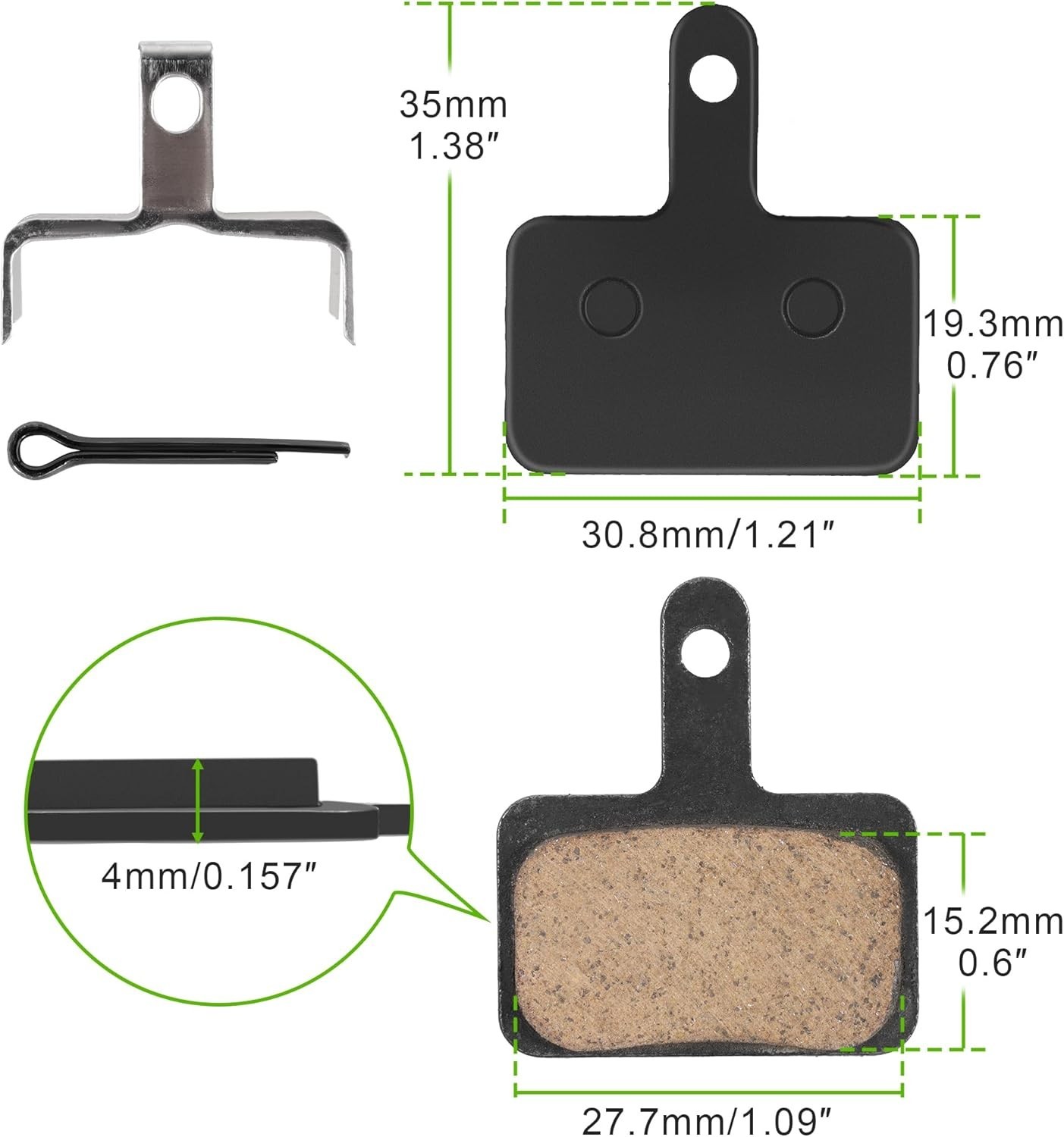 4 Pairs E-Bike Disc Brake Pads Noise Free MTB MTB M315 M355 M446 Compatible, New