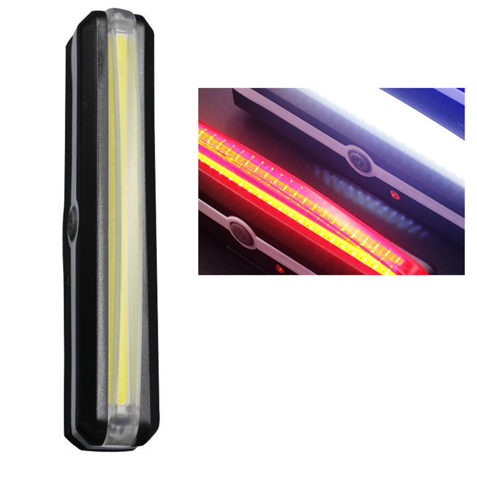 Rechargeable LED Tail Light for Bikes Rear Mount 10×1.8cm Night Visibility