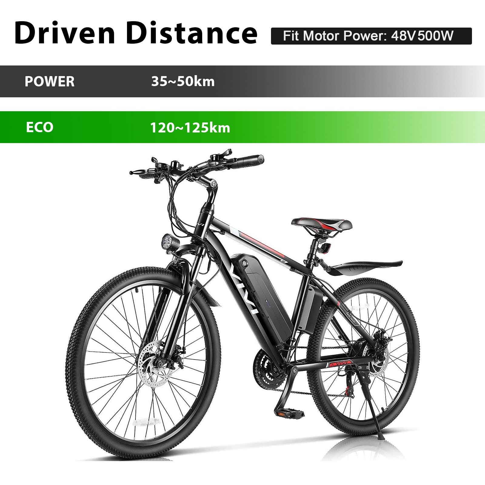 Vivi Electric Bike Battery 48V 10.4Ah F26F H8 Ebike Battery Replacement