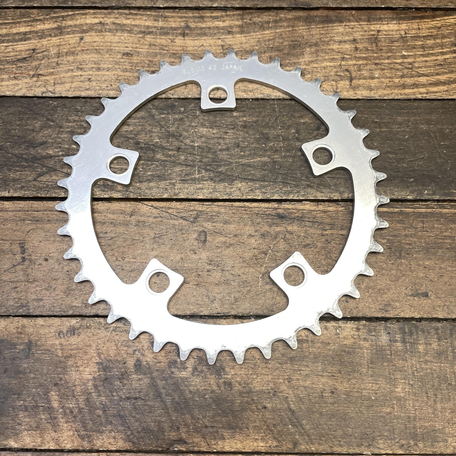 Vintage Sugino 40T Chainring 110 BCD 5-Arm Silver Japan Bike 40 Tooth Alloy