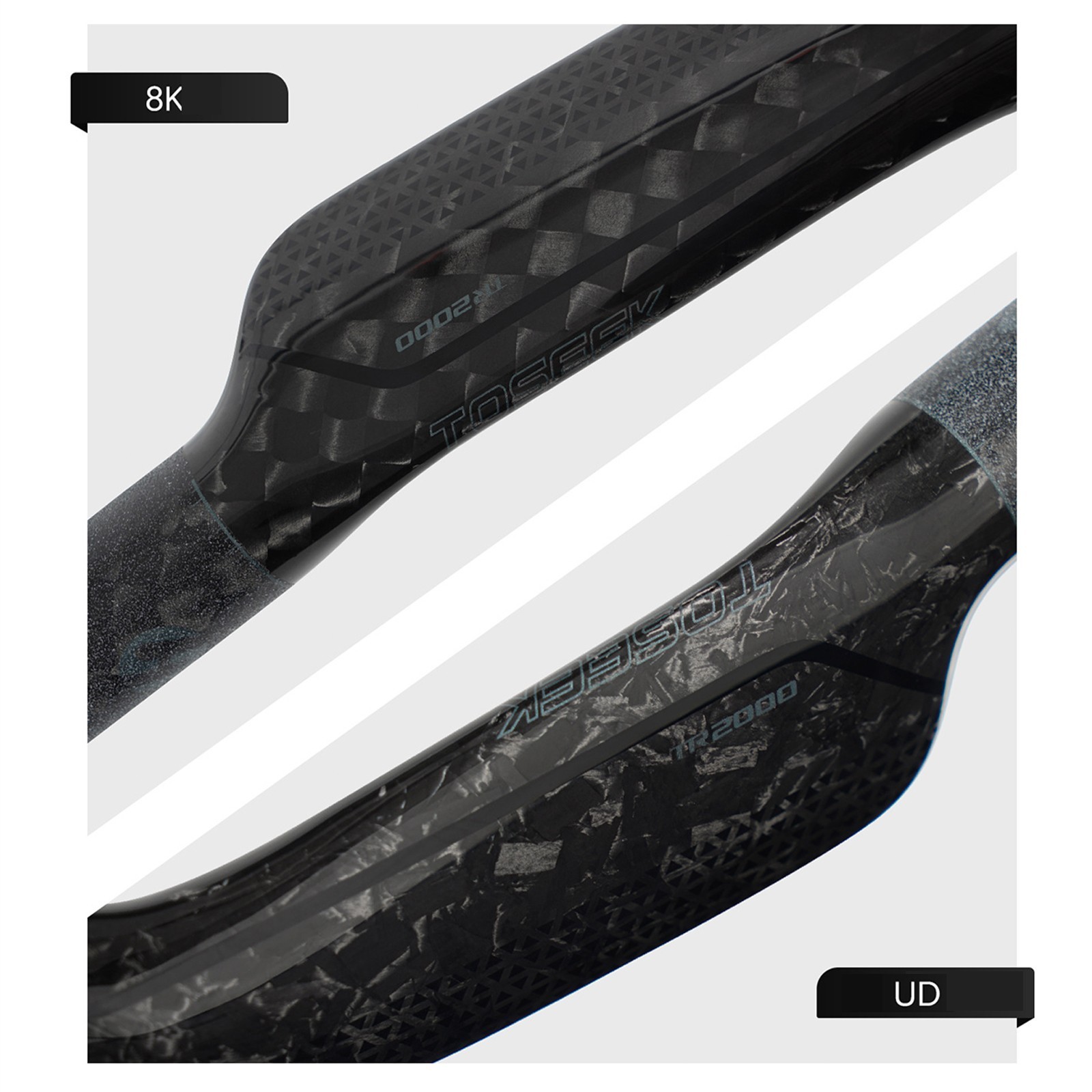 Carbon Fiber Bicycle Handlebar 8K Glossy Racing Road Bike Handle Drop Bar 31.8mm