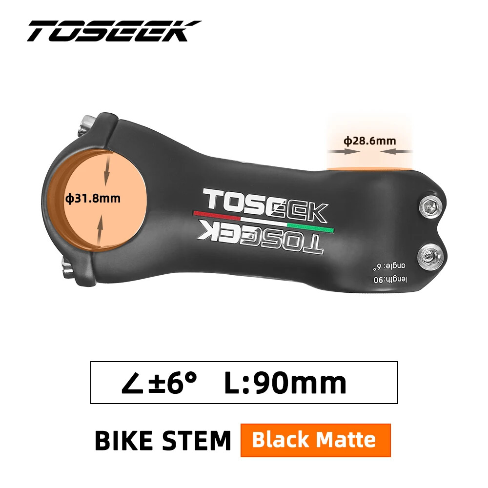Road Mountain Power Bike Handlebar Carbon Stem 6 Degree 80/90/100/110mm 31.8mm