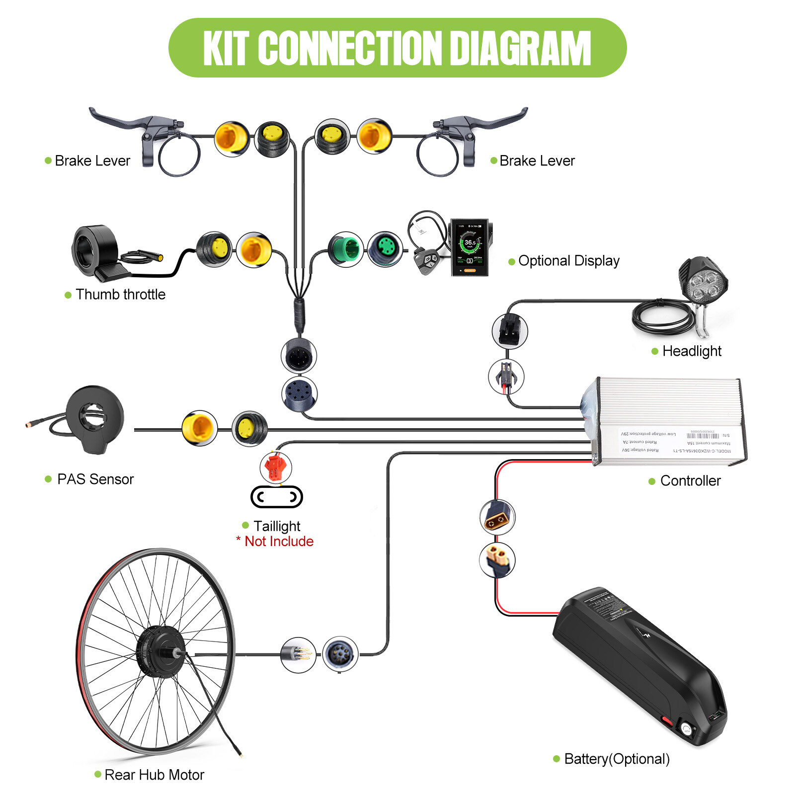 Bafang 48V500W Electric Bicycle Hub Motor Rear Wheel for Cassette DC Kit USA