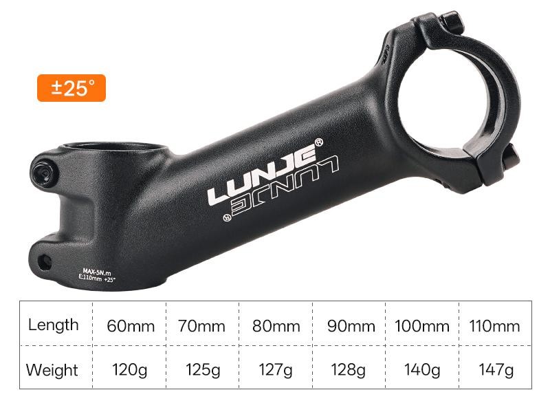 Ultralight Bike Power 60/70/80~100/110MM MTB Bike Stem 10/17/25/35 Degree Parts
