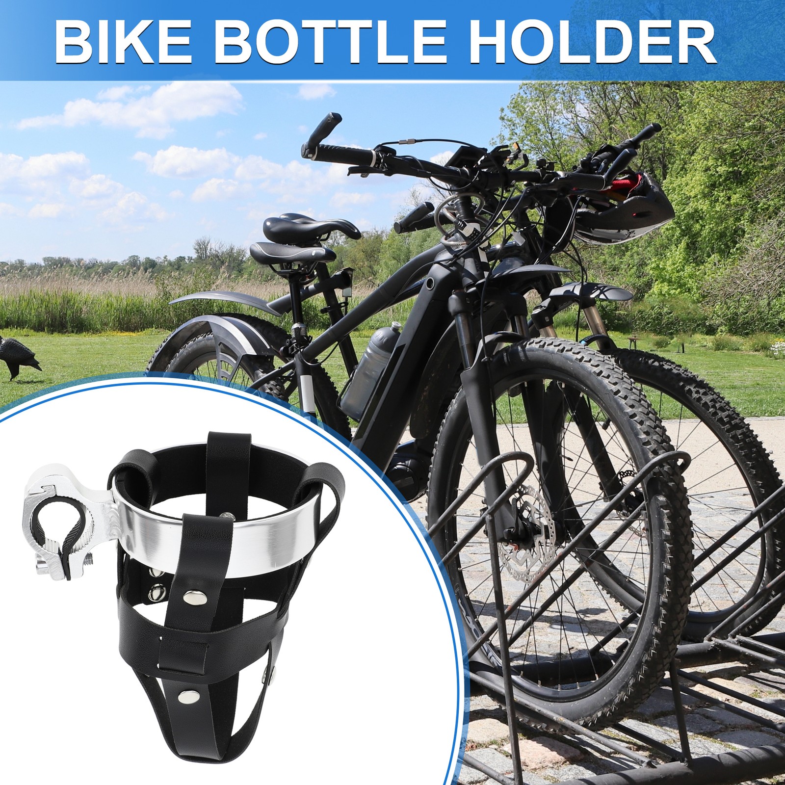 Bicycle Bottle Cage Bike Bottle Holder Cycling Aluminum Alloy Silver Tone Black