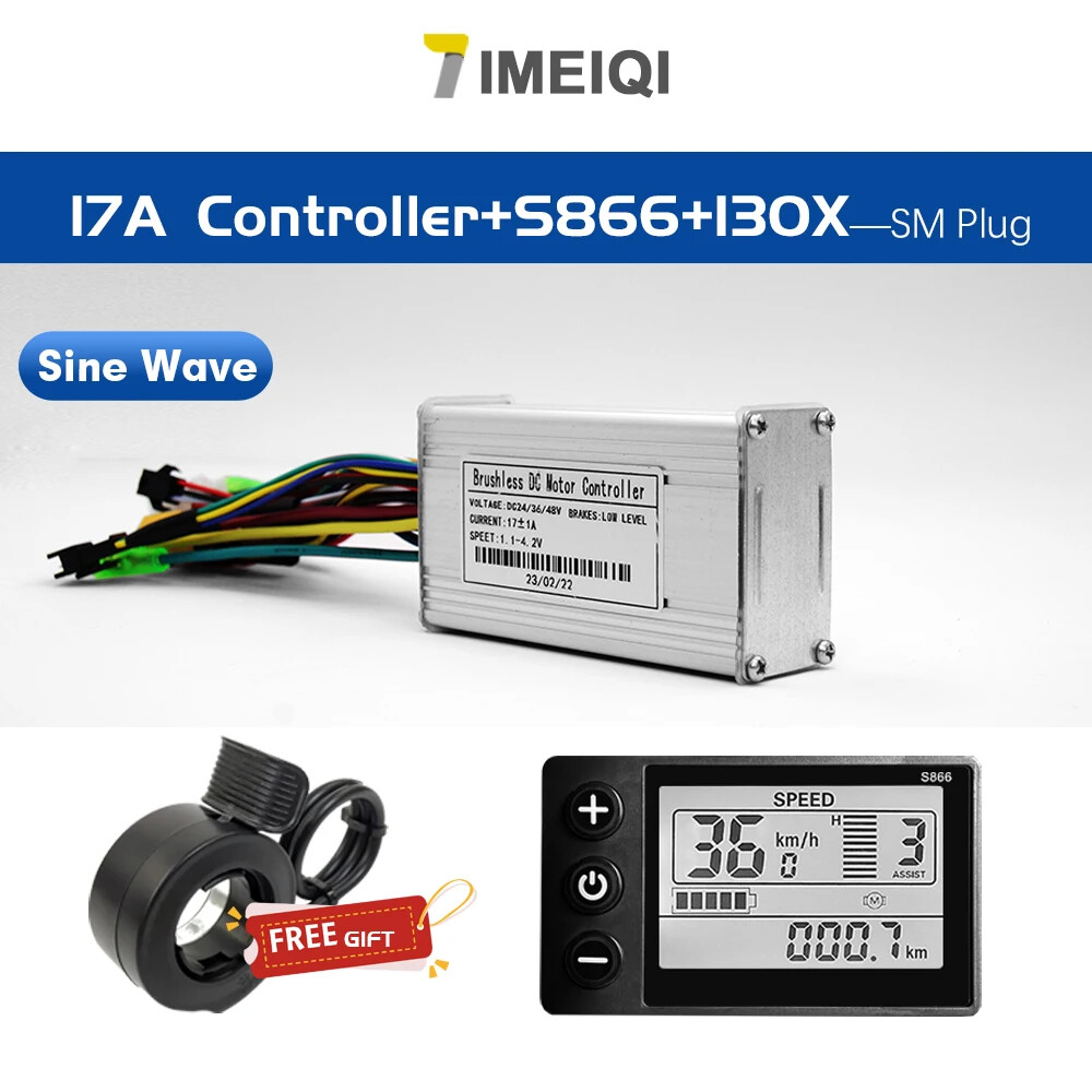 Ebike Sinawave Controller 36V/48V 17A-40A with LCD DIsplay for 250W-2000W Motor