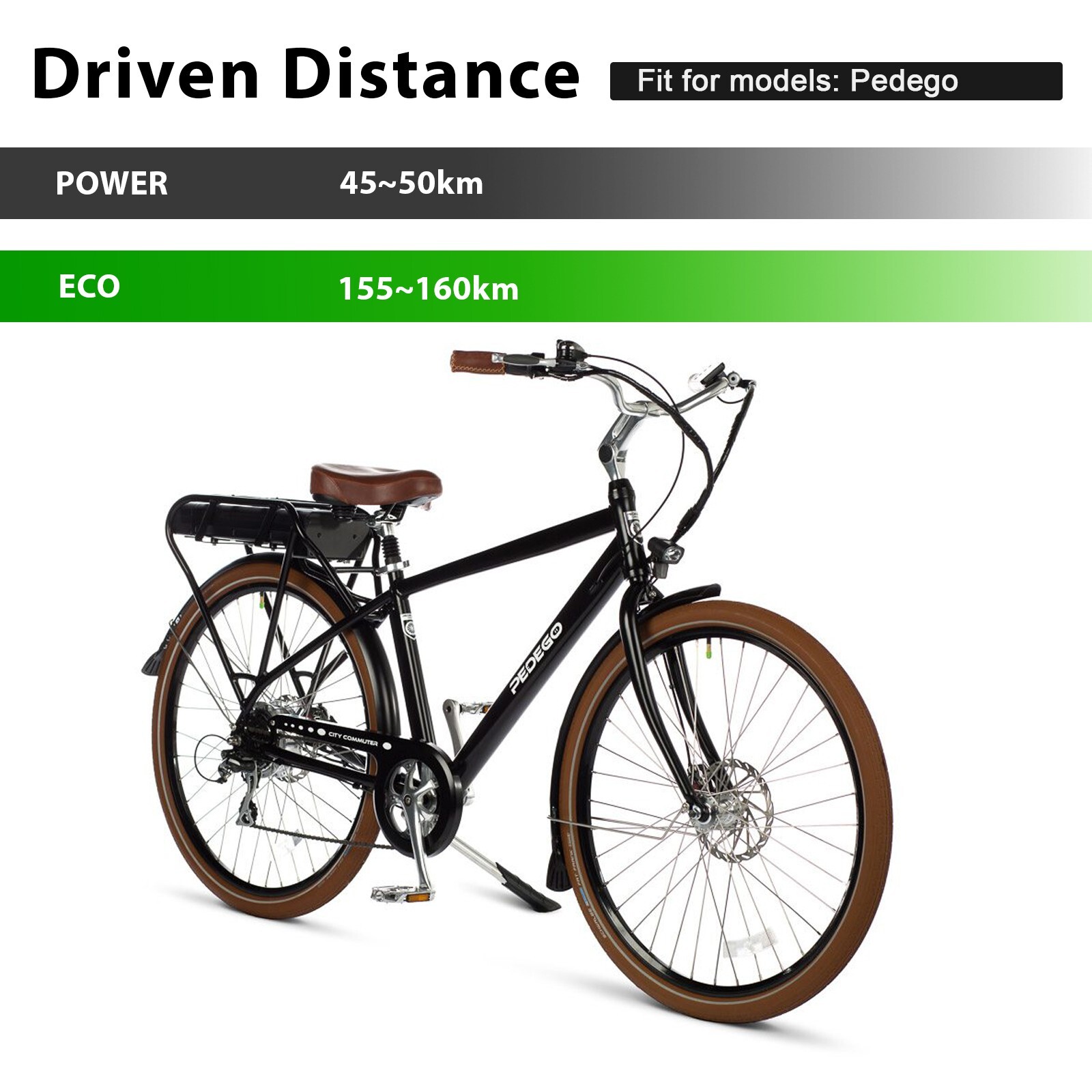 Pedego Electric Bike Battery 36V 13Ah Lithium Ion Rear Ebike Battery Pgoebikes