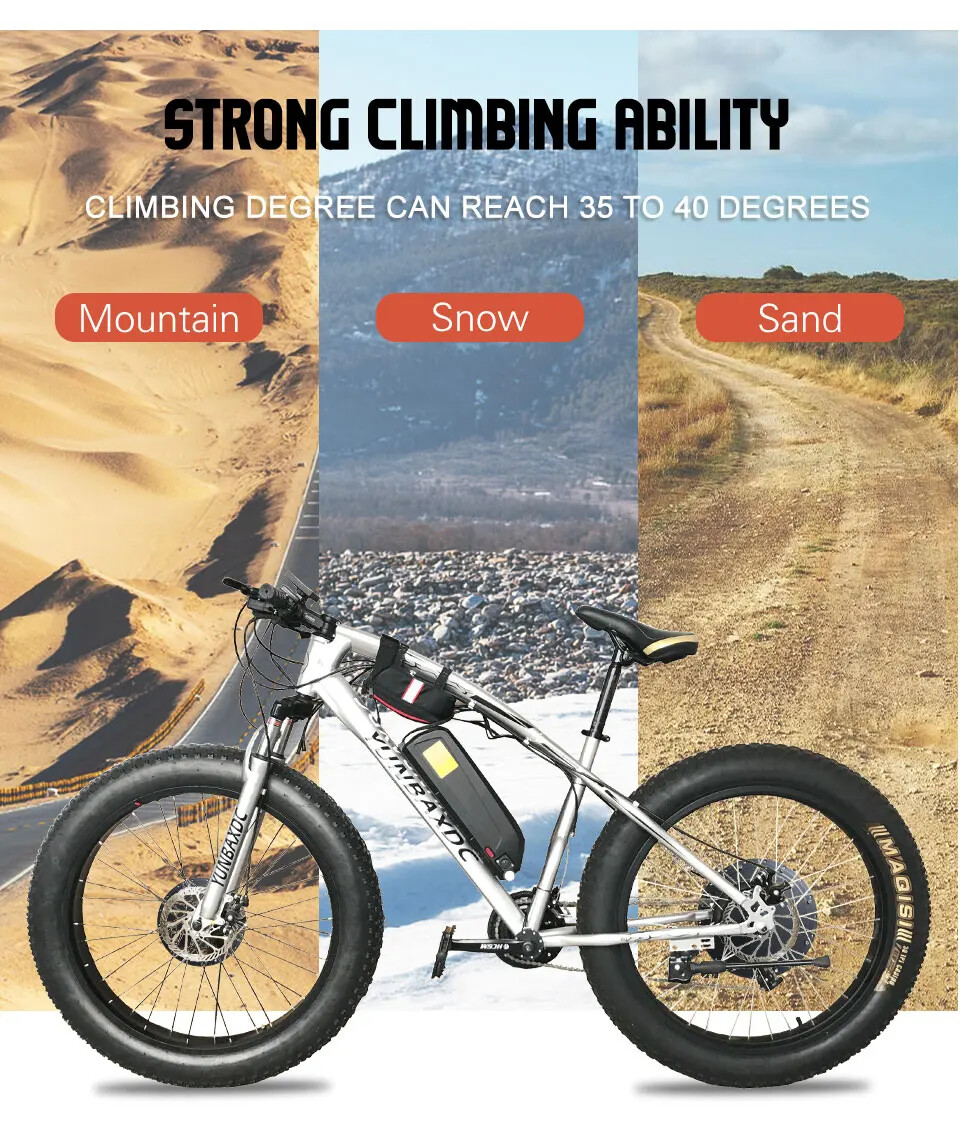 20/26in 36V 48V 500W Rear Cassette Hub Motor for Snow Fat Bike Conversion Kit