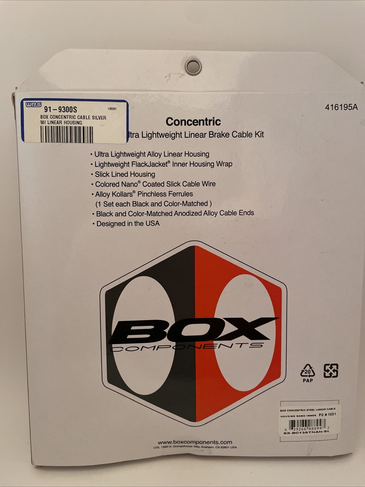 Bundle Of 2 Box Components Concentric Ultra Lightweight Linear Brake Cable Kit