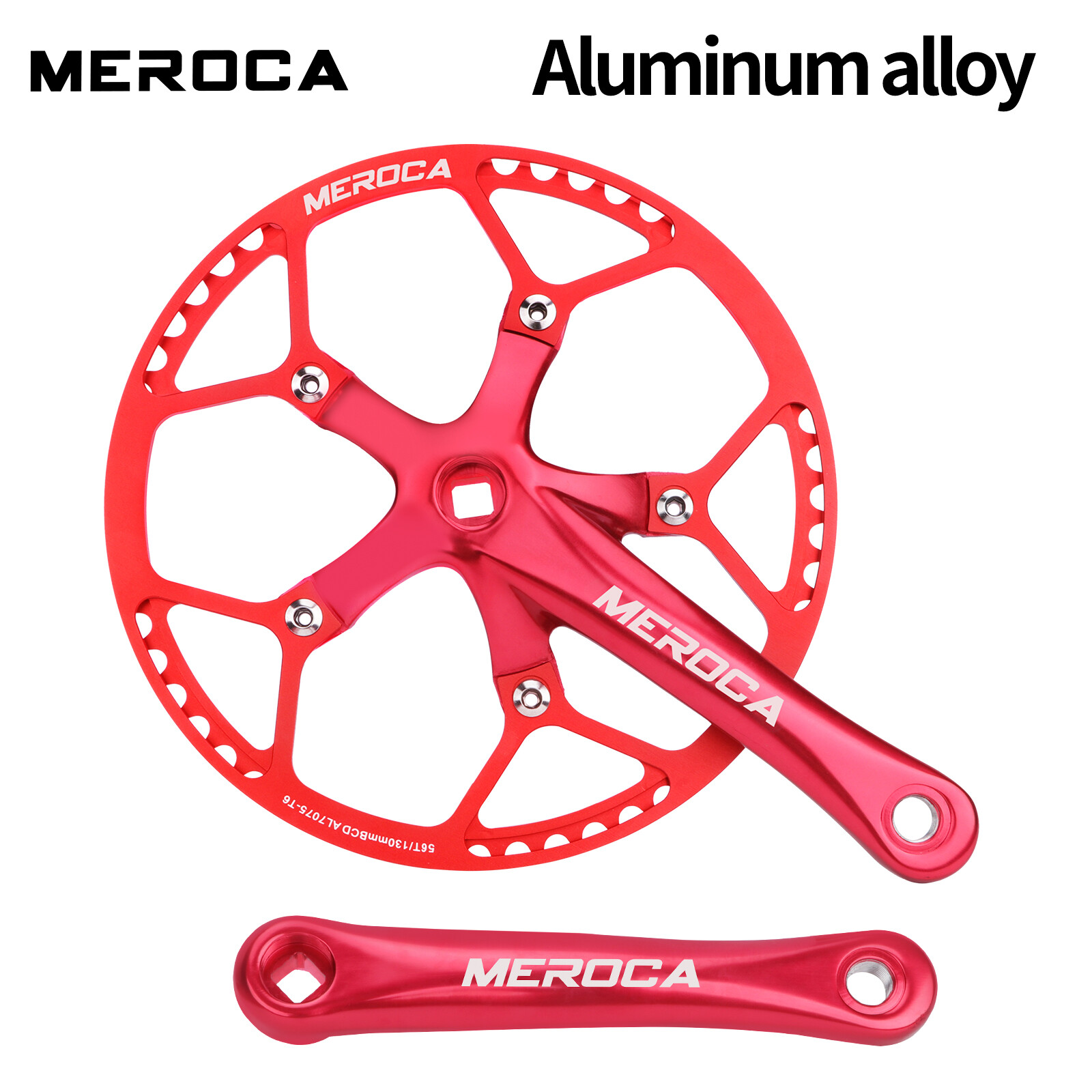 MEROCA Square Taper Crankset 130BCD Crank MTB Folding Bike Bicycle Crank Arms