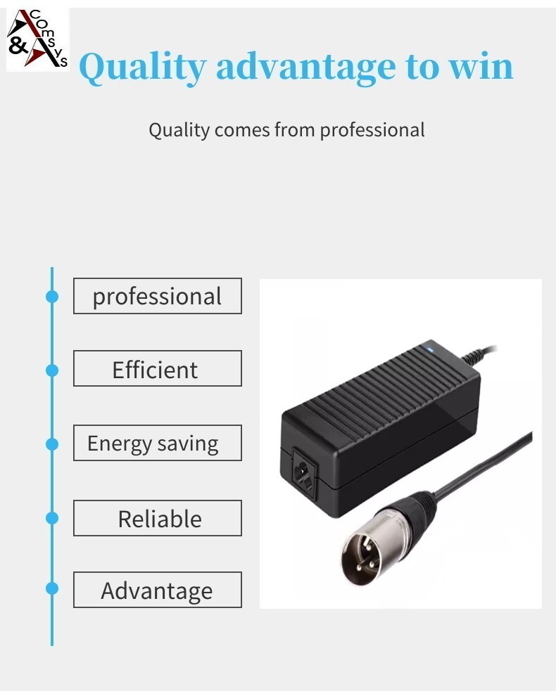 60W 29.4V 2A Charger Power Supply XLR Plug Electric Bicycles Pedelecs Prophète