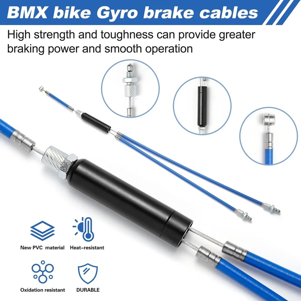 Gionfe BMX Bike Gyro Brake Cables Kit – 1 Set As shown in the figure, blue