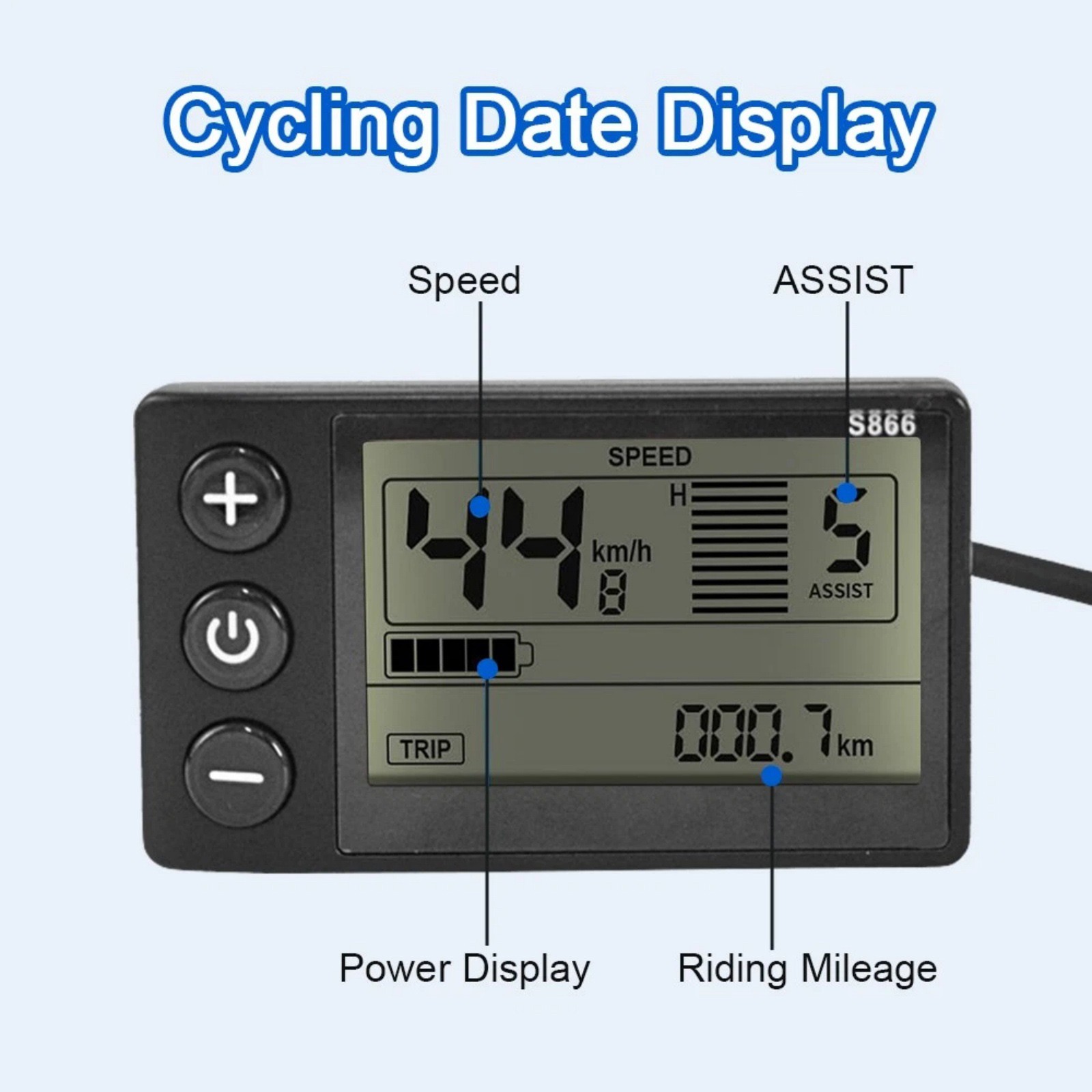Universal Electric Bike Speedometer LCD Display Screen for Scooter 24V 36V 48V
