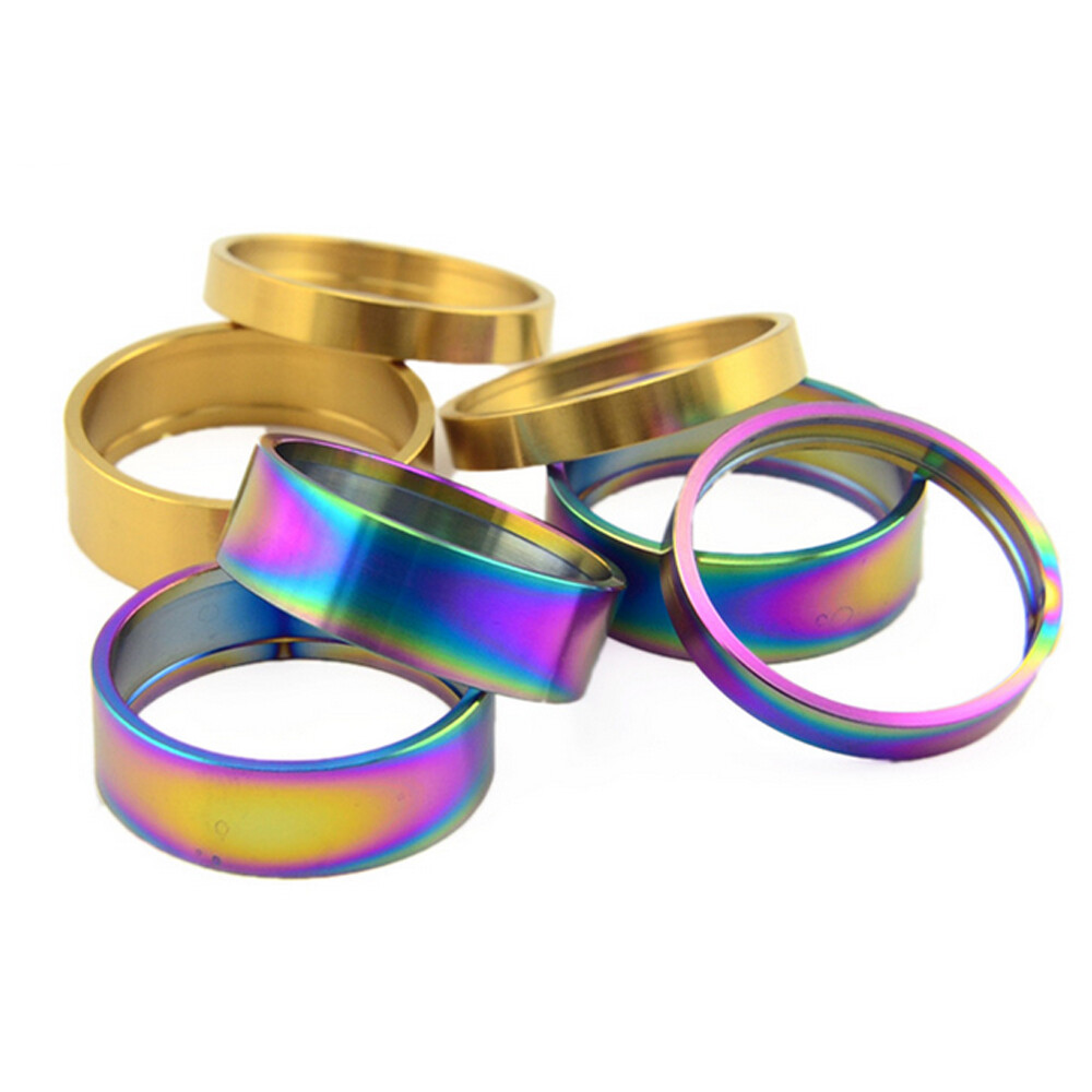 Tc4 Titanium bicycle washer set front fork wrist gasket 5mm 10mm Rainbow / Gold
